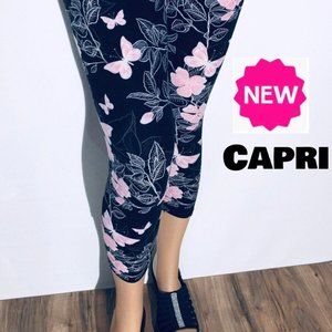 NEW Womens Pink Butterfly Capri Leggings (mommy and me leggings)